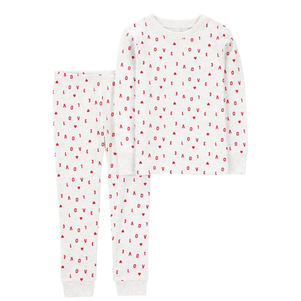 Carter's White Pajama Set with Red Love Print